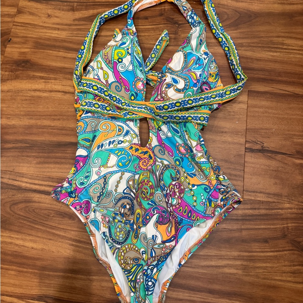 Trina Turk Vibrant Paisley One Piece Swimsuit